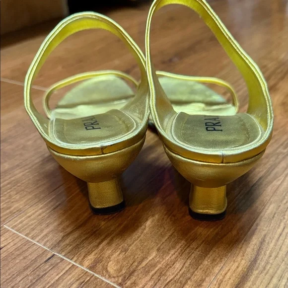 Prada Women's Shimmering Gold Sandals - Picture 3 of 10